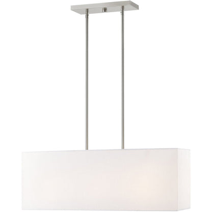 Nickel Three Light Metal Dimmable Chandelier With Shades HomeRoots