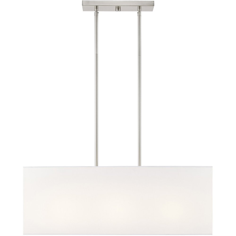 Nickel Three Light Metal Dimmable Chandelier With Shades HomeRoots