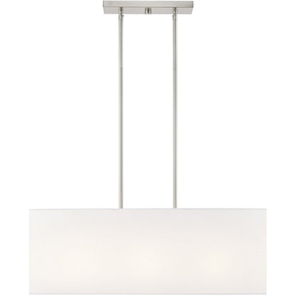 Nickel Three Light Metal Dimmable Chandelier With Shades HomeRoots