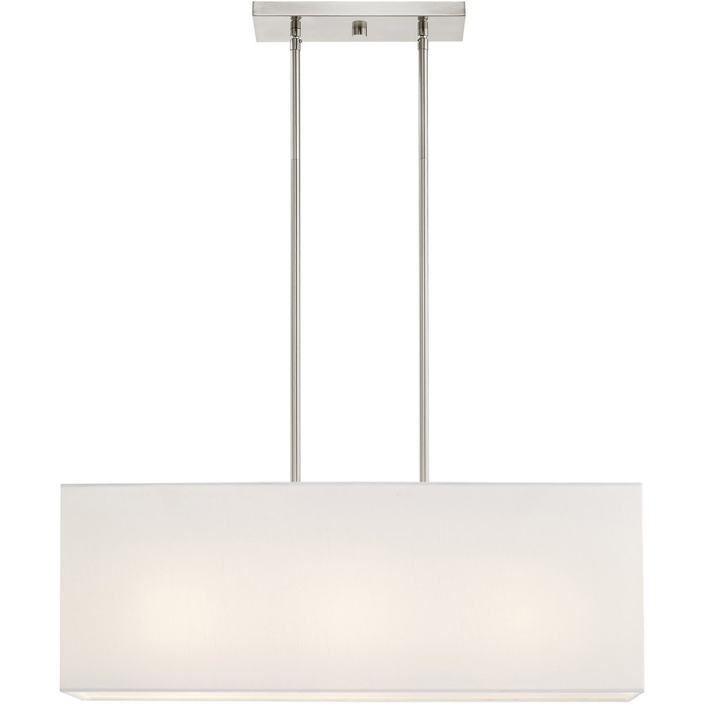 Nickel Three Light Metal Dimmable Chandelier With Shades HomeRoots