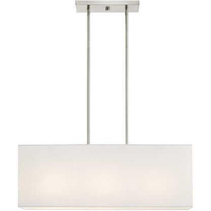 Nickel Three Light Metal Dimmable Chandelier With Shades HomeRoots