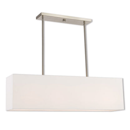 Nickel Four Light Metal Dimmable Chandelier With Shades HomeRoots
