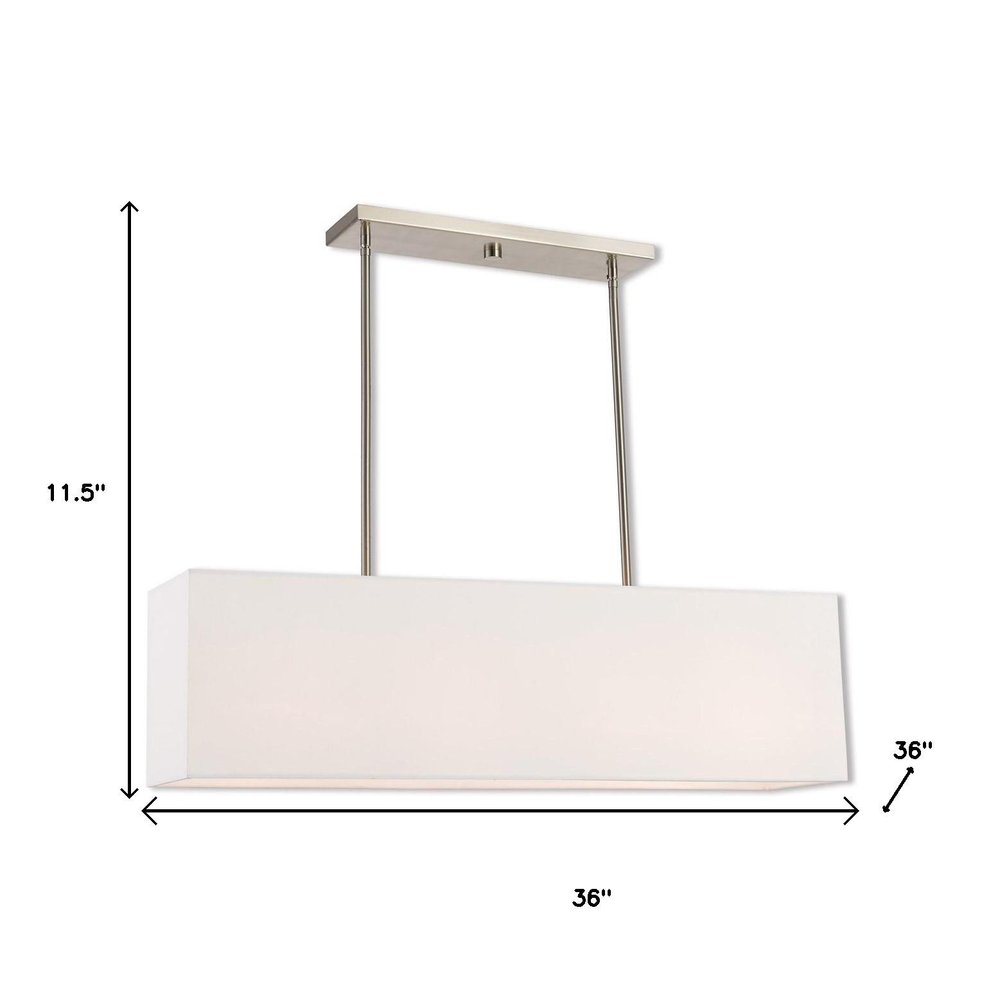 Nickel Four Light Metal Dimmable Chandelier With Shades HomeRoots