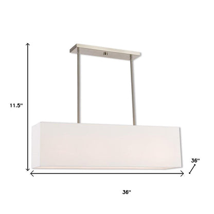 Nickel Four Light Metal Dimmable Chandelier With Shades HomeRoots