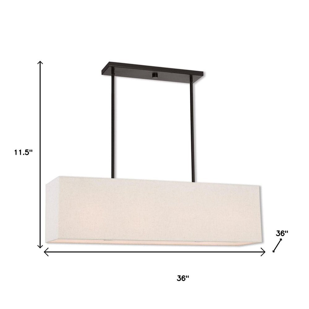 Bronze Four Light Metal Dimmable Chandelier With Shades HomeRoots