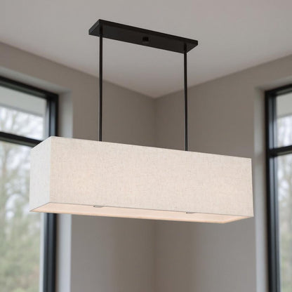 Bronze Four Light Metal Dimmable Chandelier With Shades HomeRoots