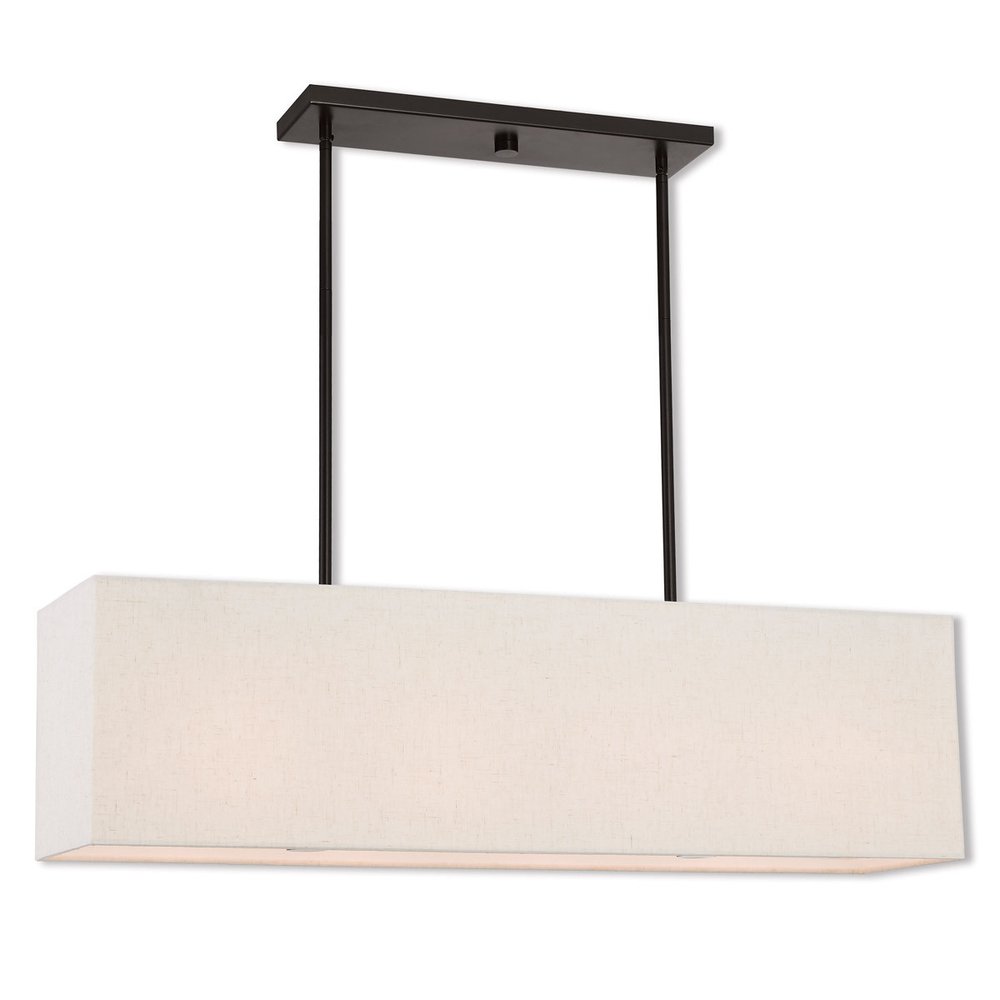Bronze Four Light Metal Dimmable Chandelier With Shades HomeRoots