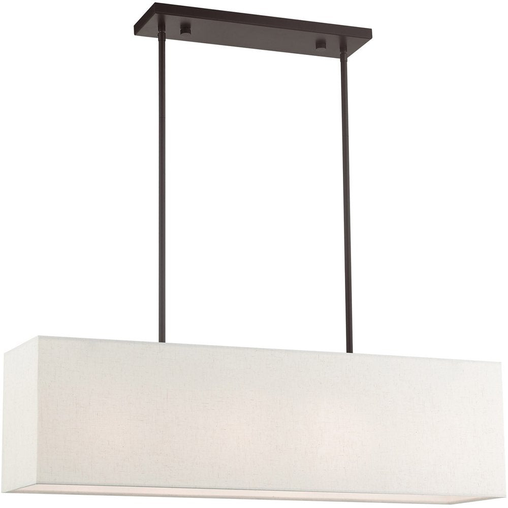 Bronze Four Light Metal Dimmable Chandelier With Shades HomeRoots