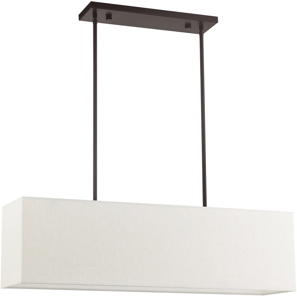 Bronze Four Light Metal Dimmable Chandelier With Shades HomeRoots