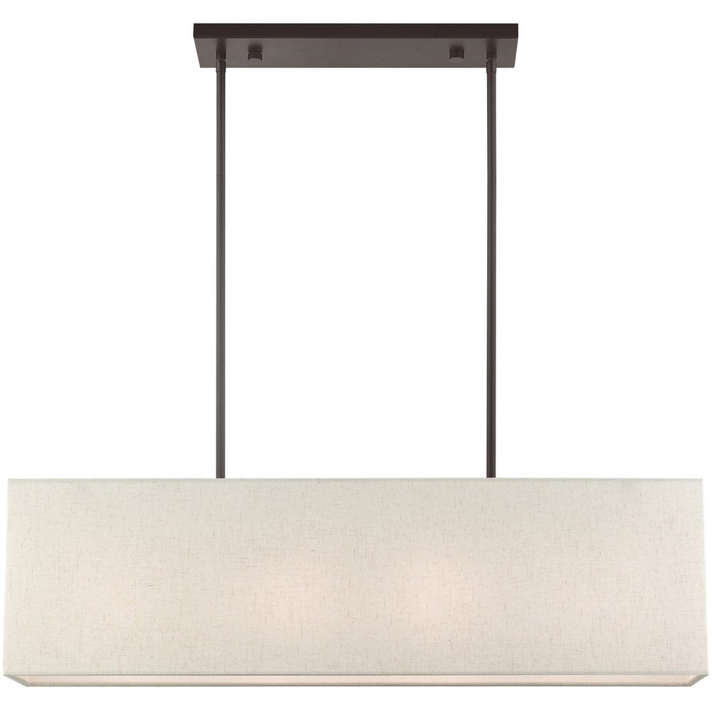 Bronze Four Light Metal Dimmable Chandelier With Shades HomeRoots