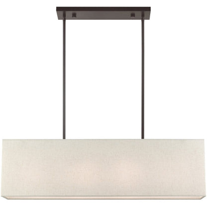 Bronze Four Light Metal Dimmable Chandelier With Shades HomeRoots