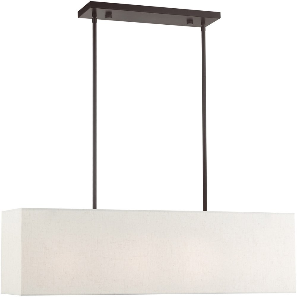 Bronze Four Light Metal Dimmable Chandelier With Shades HomeRoots