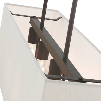 Bronze Four Light Metal Dimmable Chandelier With Shades HomeRoots