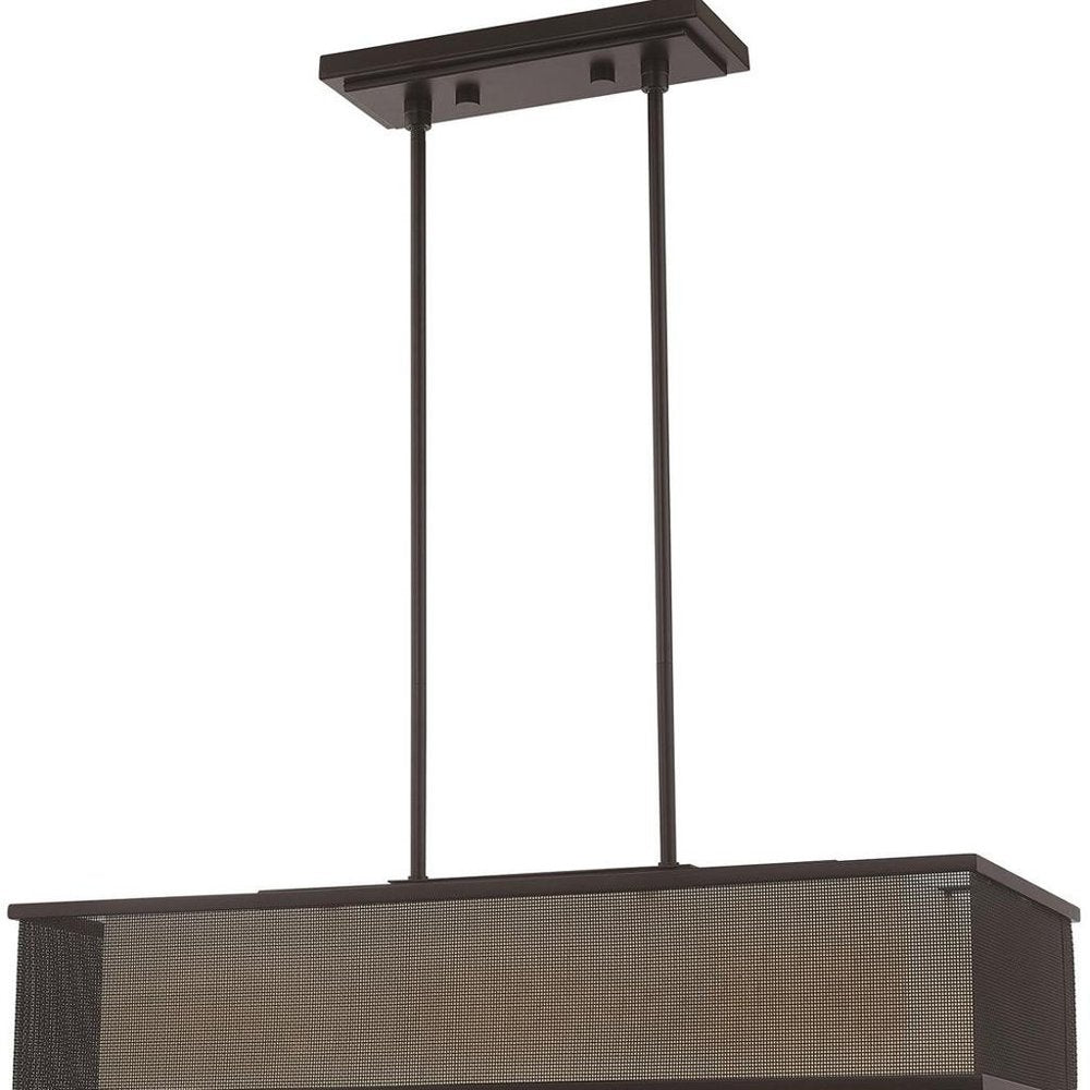 Bronze Three Light Metal Dimmable Chandelier With Shades HomeRoots