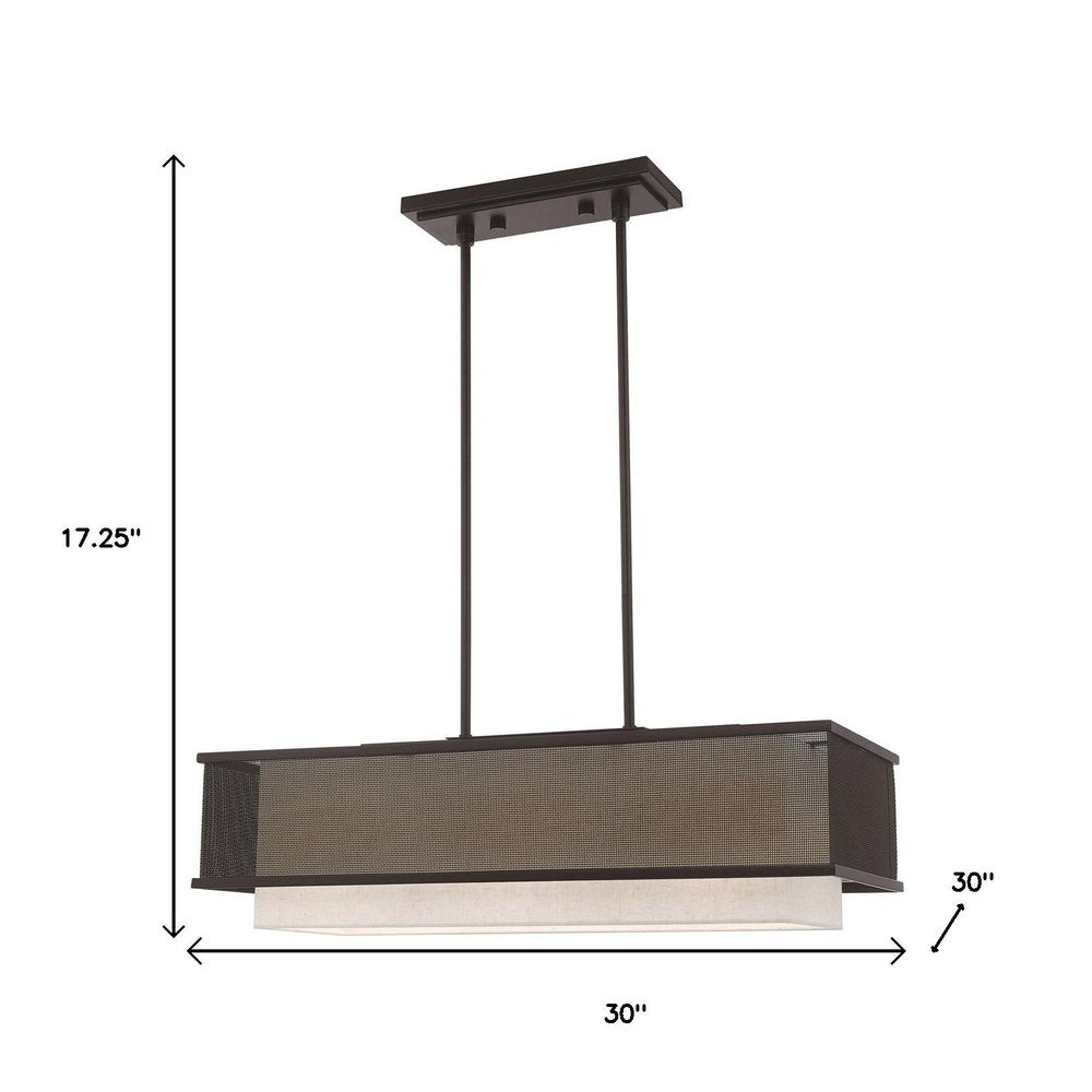 Bronze Three Light Metal Dimmable Chandelier With Shades HomeRoots