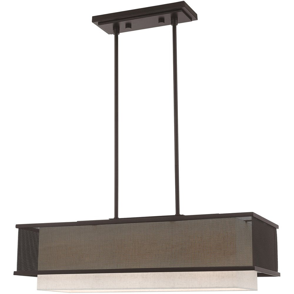 Bronze Three Light Metal Dimmable Chandelier With Shades HomeRoots