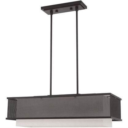Bronze Three Light Metal Dimmable Chandelier With Shades HomeRoots