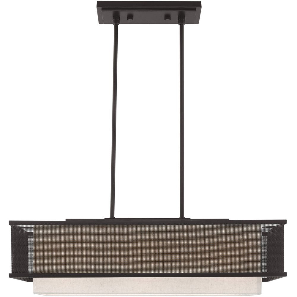 Bronze Three Light Metal Dimmable Chandelier With Shades HomeRoots