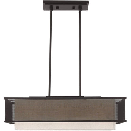 Bronze Three Light Metal Dimmable Chandelier With Shades HomeRoots