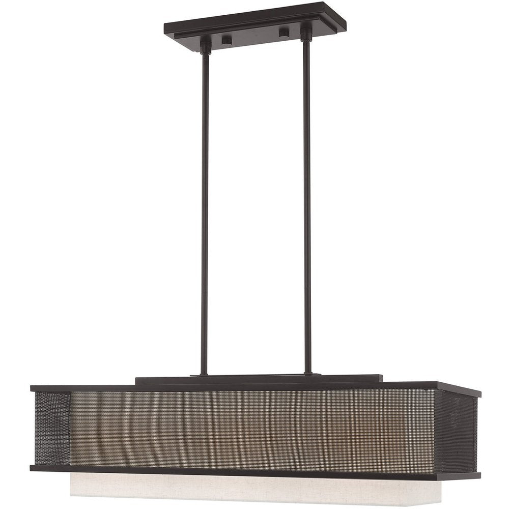 Bronze Three Light Metal Dimmable Chandelier With Shades HomeRoots