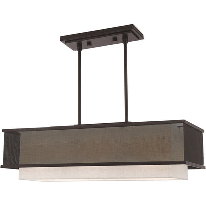 Bronze Three Light Metal Dimmable Chandelier With Shades HomeRoots