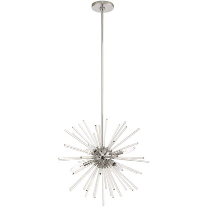 Silver Six Light Metal Dimmable Chandelier With Shades HomeRoots