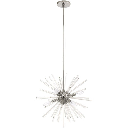 Silver Six Light Metal Dimmable Chandelier With Shades HomeRoots