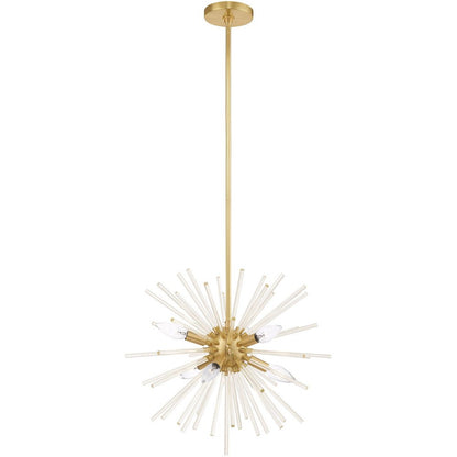 Brass Six Light Metal Dimmable Chandelier With Shades HomeRoots