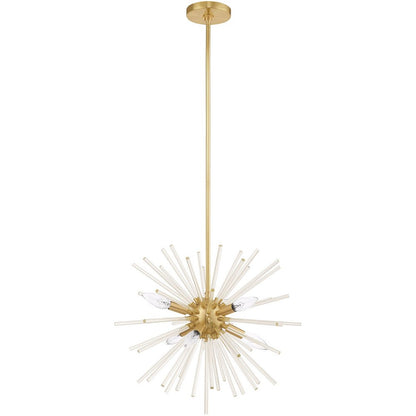 Brass Six Light Metal Dimmable Chandelier With Shades HomeRoots