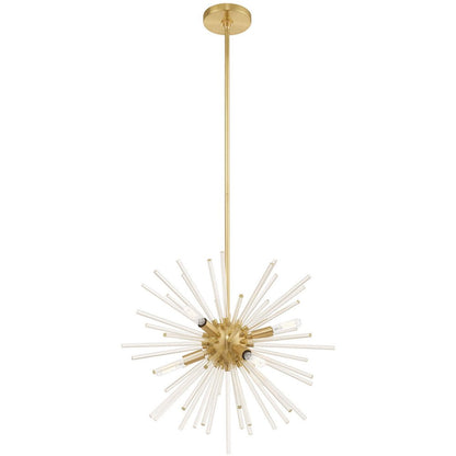 Brass Six Light Metal Dimmable Chandelier With Shades HomeRoots