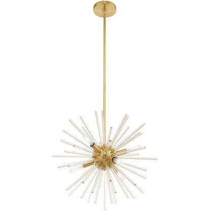 Brass Six Light Metal Dimmable Chandelier With Shades HomeRoots