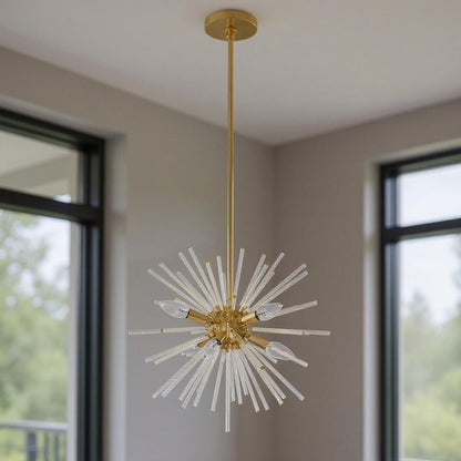 Brass Six Light Metal Dimmable Chandelier With Shades HomeRoots