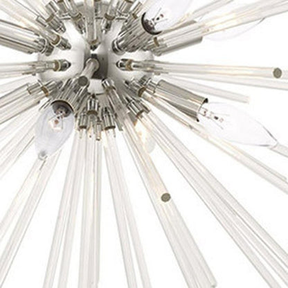Silver Eight Light Metal Dimmable Chandelier With Shades HomeRoots