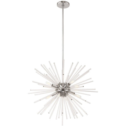 Silver Eight Light Metal Dimmable Chandelier With Shades HomeRoots