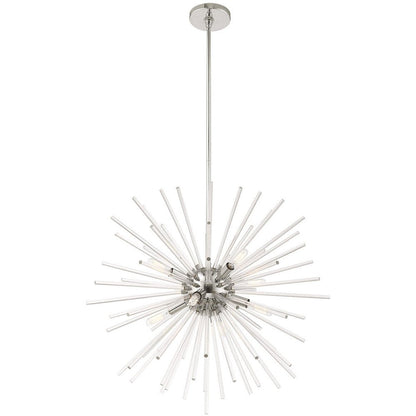 Silver Eight Light Metal Dimmable Chandelier With Shades HomeRoots