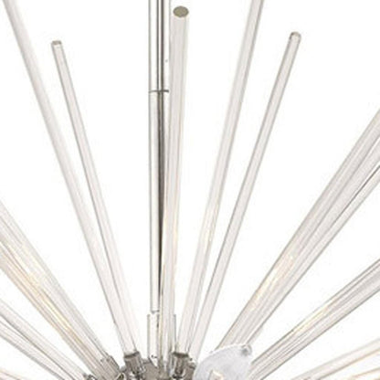 Silver Eight Light Metal Dimmable Chandelier With Shades HomeRoots