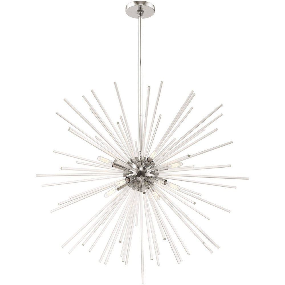 Silver Eight Light Metal Dimmable Chandelier With Shades HomeRoots