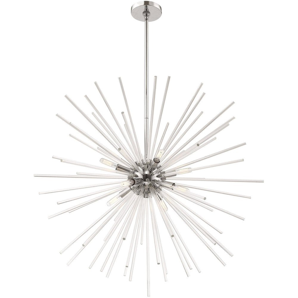 Silver Eight Light Metal Dimmable Chandelier With Shades HomeRoots