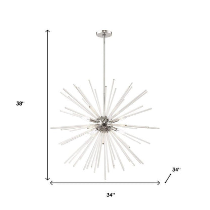 Silver Eight Light Metal Dimmable Chandelier With Shades HomeRoots