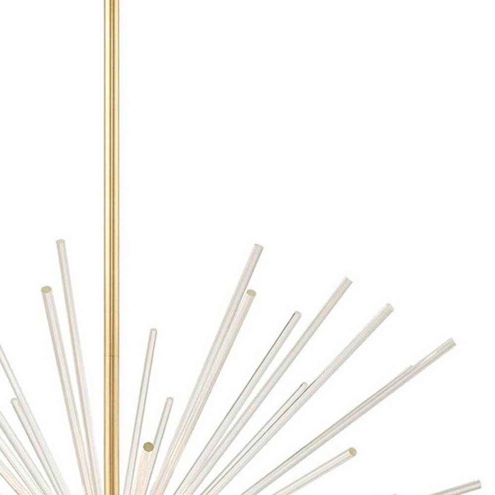 Brass Eight Light Metal Dimmable Chandelier With Shades HomeRoots