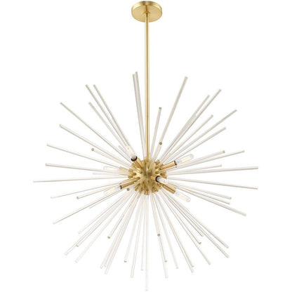 Brass Eight Light Metal Dimmable Chandelier With Shades HomeRoots