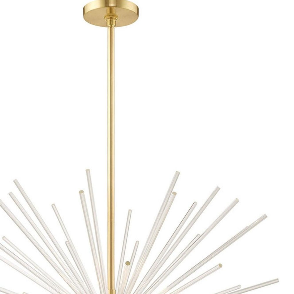 Brass Eight Light Metal Dimmable Chandelier With Shades HomeRoots