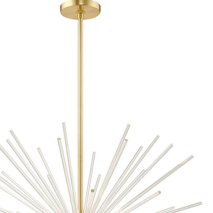 Brass Eight Light Metal Dimmable Chandelier With Shades HomeRoots
