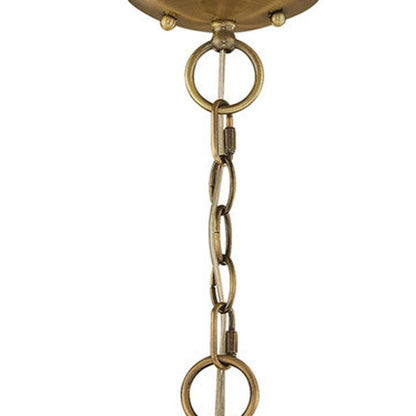 Antiqued Brass Three Light Metal Dimmable Chandelier With Shades HomeRoots