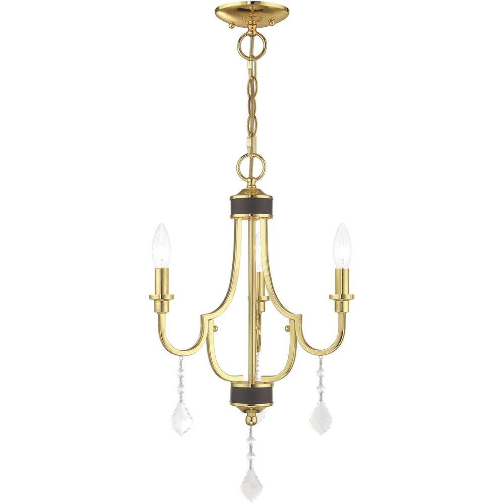 Brass Three Light Metal Dimmable Chandelier With Shades HomeRoots
