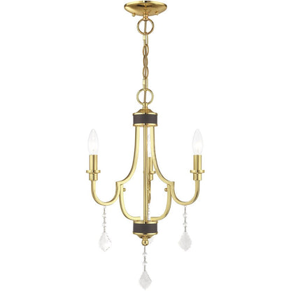 Brass Three Light Metal Dimmable Chandelier With Shades HomeRoots