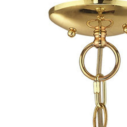 Brass Three Light Metal Dimmable Chandelier With Shades HomeRoots