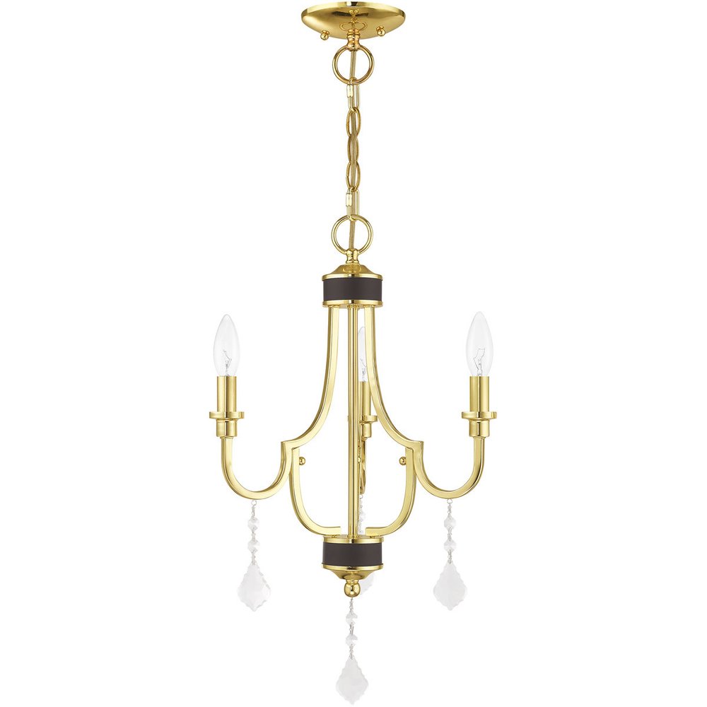 Brass Three Light Metal Dimmable Chandelier With Shades HomeRoots