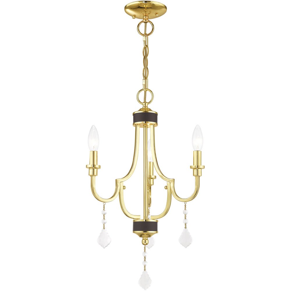 Brass Three Light Metal Dimmable Chandelier With Shades HomeRoots
