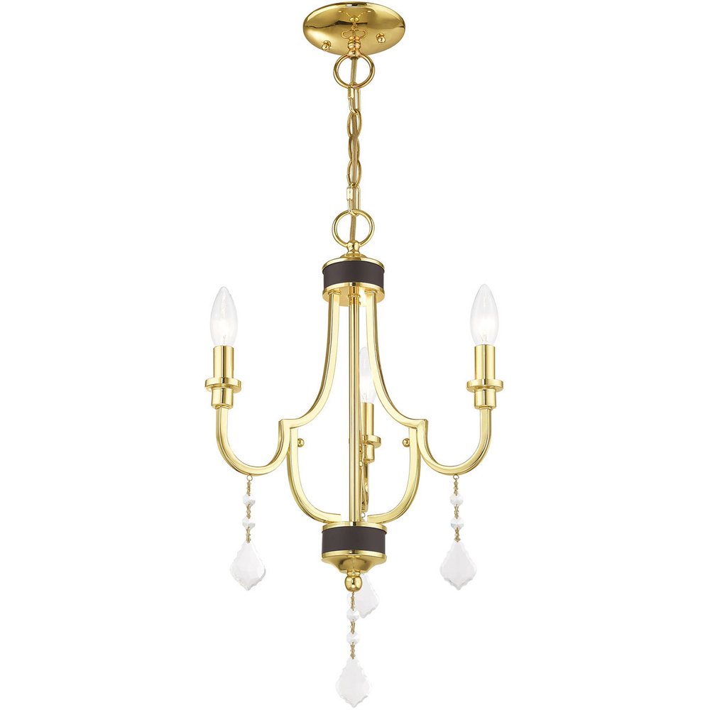 Brass Three Light Metal Dimmable Chandelier With Shades HomeRoots